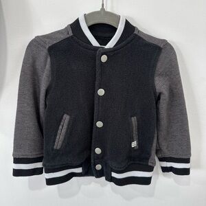Sovergein Code Toddler Black and Gray Varsity Jacket - 12M